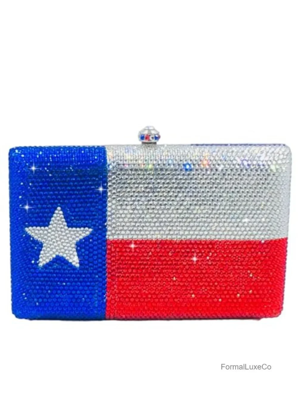 Crystal Rhinestone Clutch Evening Bag with Chain Strap - Formal Party Purse